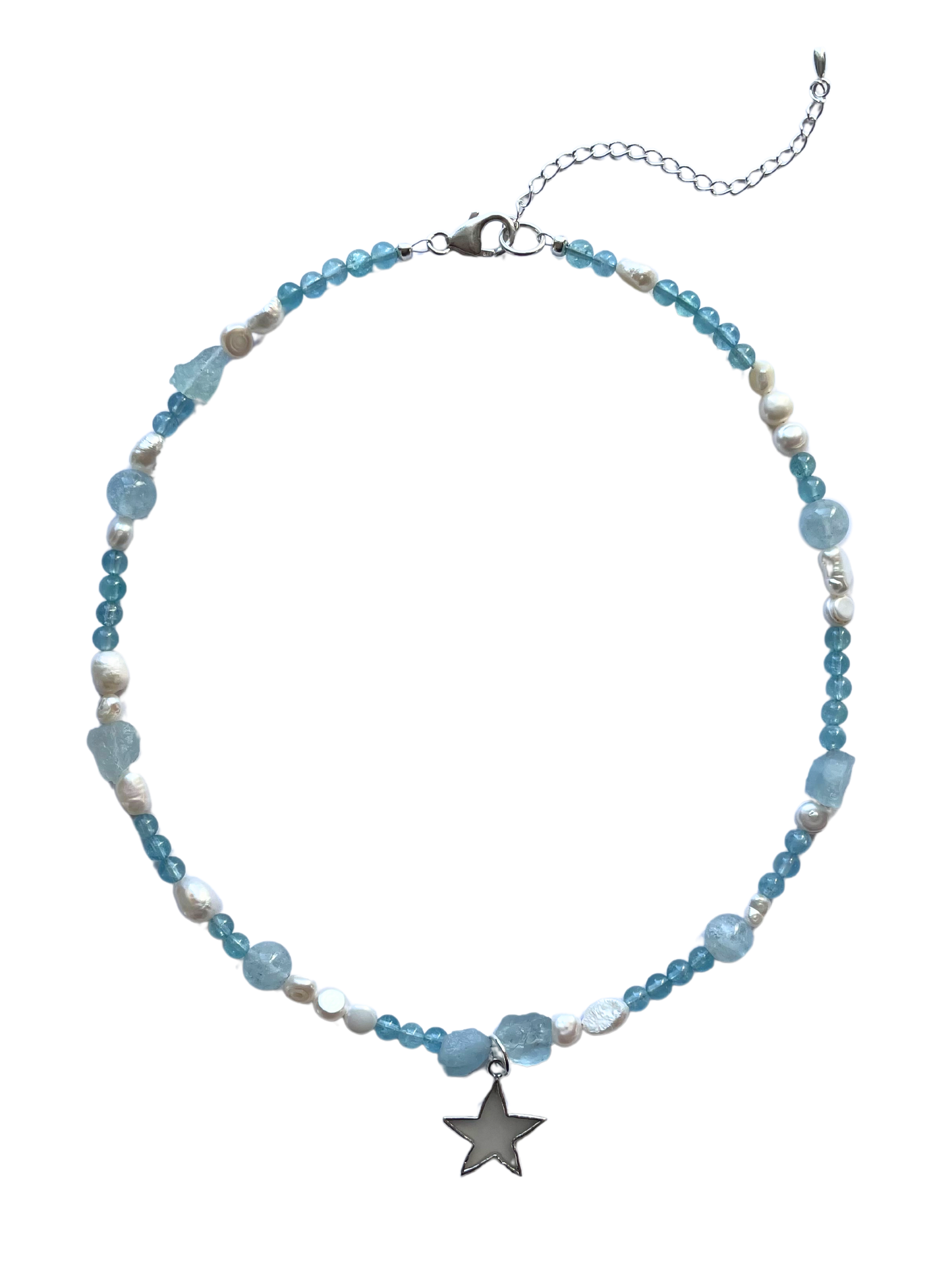 STAR Choker - Moonstone & Aquamarine