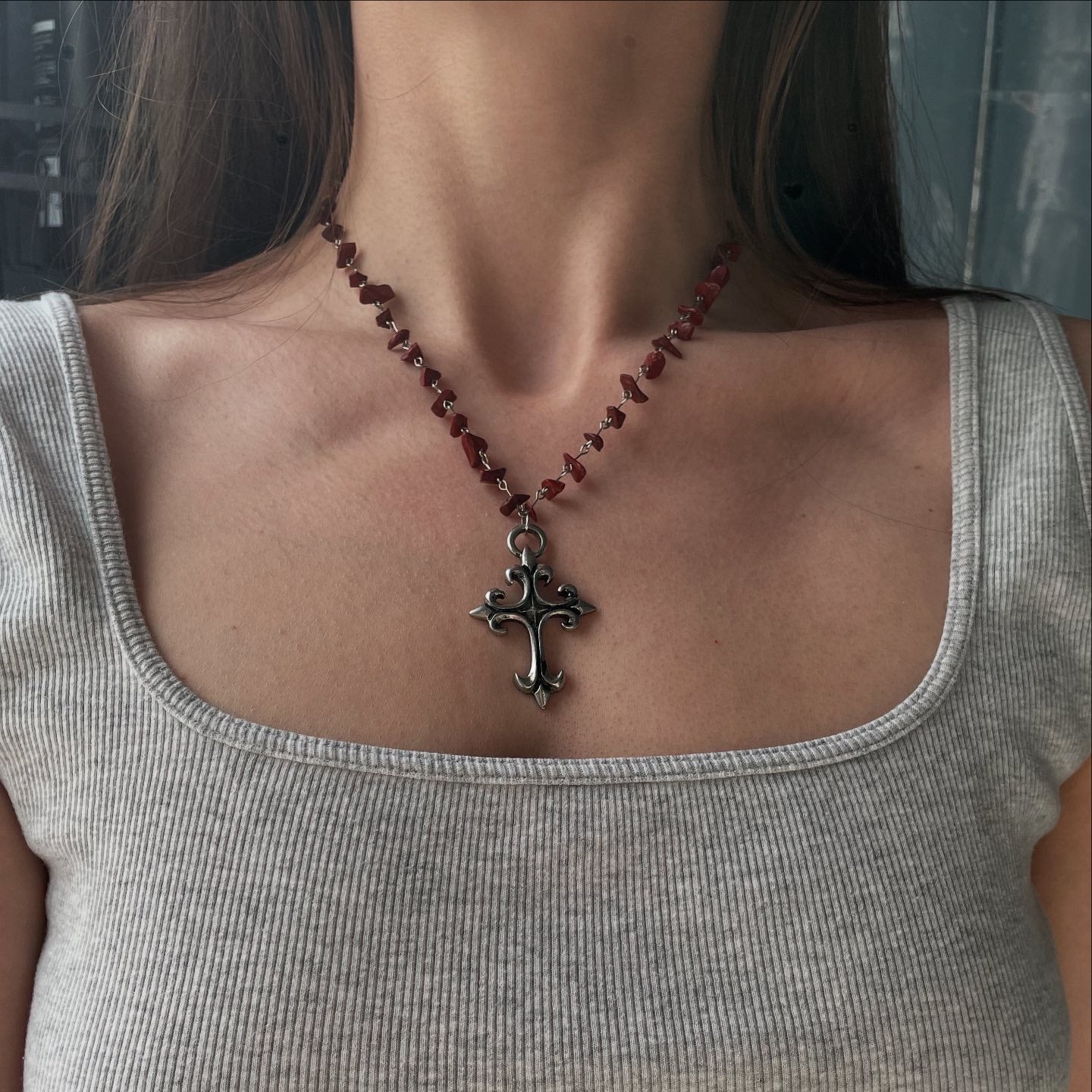 CHUNKY CROSS - Red Jasper