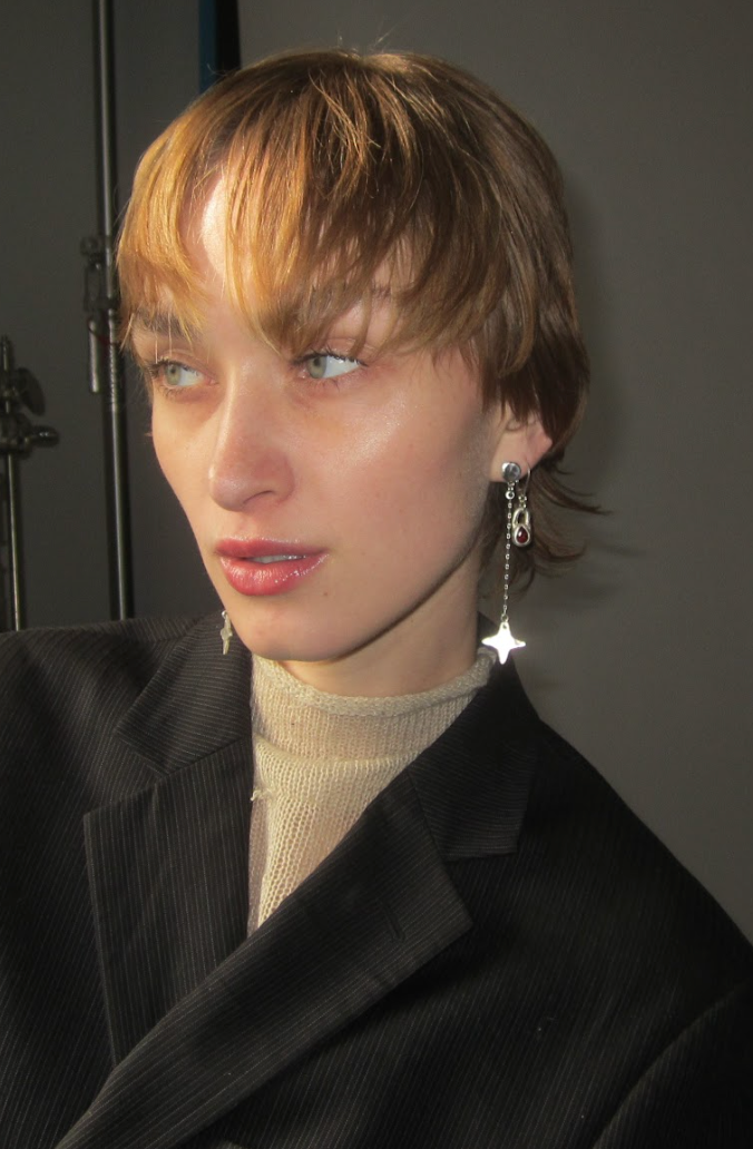 MOLTEN GARNET LOCK EARRINGS
