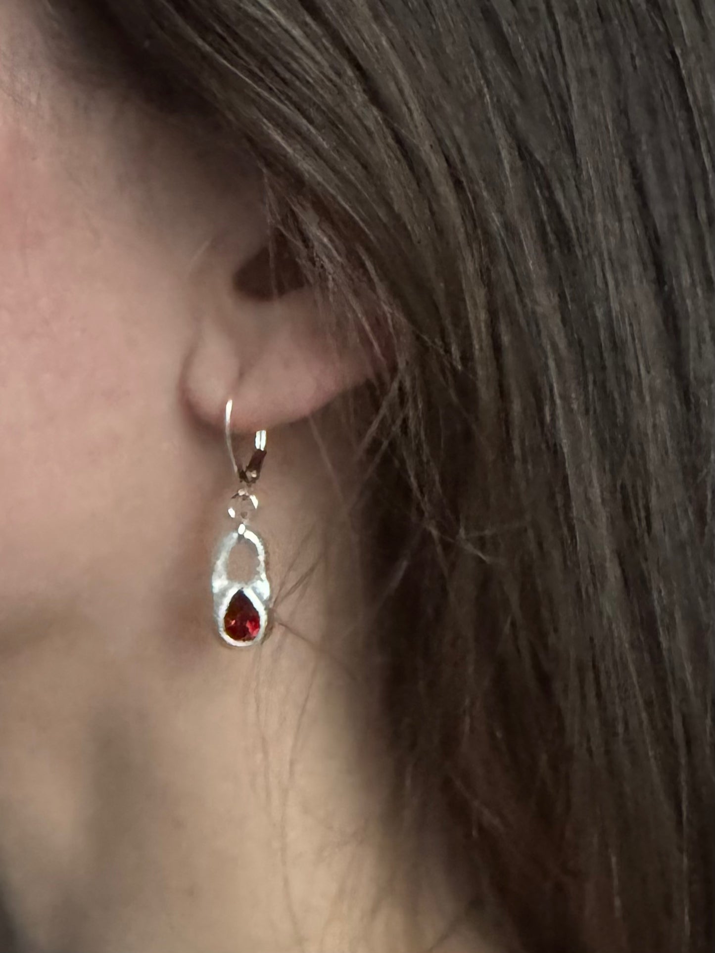 MOLTEN GARNET LOCK EARRINGS