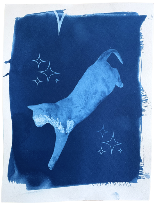 JUMPING JIJI CYANOTYPE