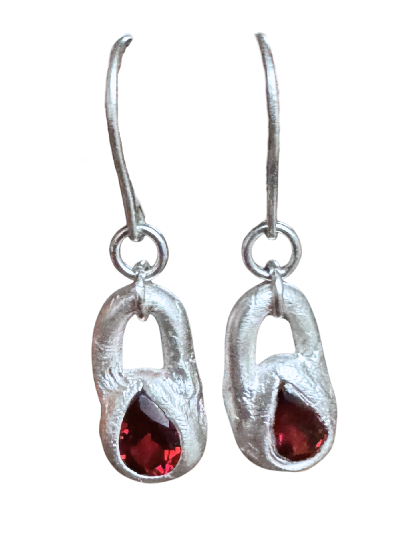 MOLTEN GARNET LOCK EARRINGS